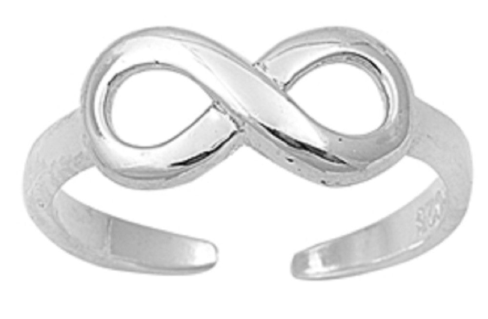 .925 Sterling Silver Toe Ring - Infinity Sign 6mm