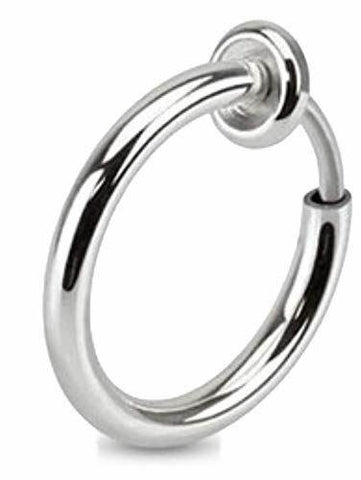 Spring Action Fake Septum Ring in Rhodium Plated Brass Sold individually FBA
