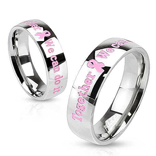 Stainless Steel Dome Band Ring Awareness Epoxy Letters (9)