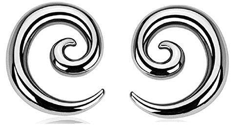 Earrings Rings 316L Surgical Steel Swirl Twist Tapers - Sold as a pair 12G