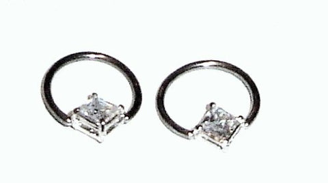 Body Accentz&reg; Nipple Ring Diamond Shape Captive Bead Body Jewelry Pair 14 gauge - Sold as a pair