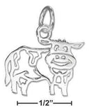 925 Sterling Silver Jewelry Cow Animal Charm Silhouette Pendant DC661