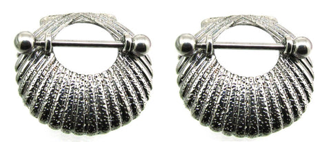 Body Accentz? Nipple Ring Sea Shell bar body Jewelry Pair sold as pair