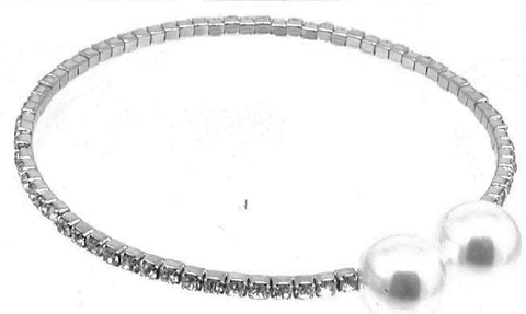 Bracelet Bangles  Crystal Full Rhinsetone Cuff Bracelet  Faux pearl