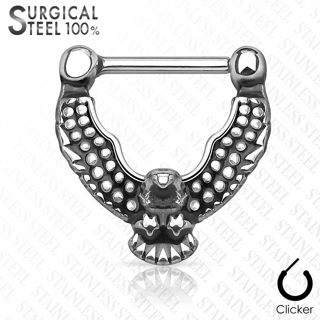 Flying Eagle Casted All 316L Surgical Steel Septum Clickers 16g