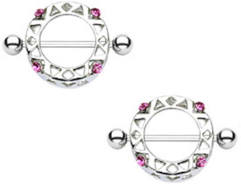 Body Accentz Nipple Ring Aztec bar body Jewelry Pair Sold as pair