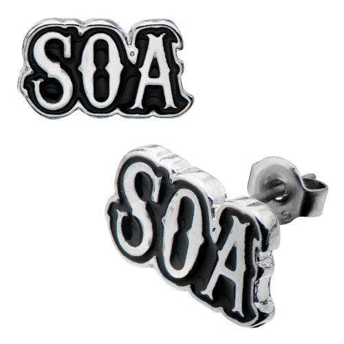 Earrings Sons of Anarchy Stainless Steel "SOA" Logo Stud Earrings