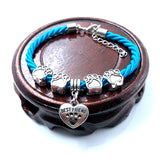 Hand Woven Rope Chain Charm Bracelet Best Friend Dog Paw Charm Bracelet for Pet Lovers