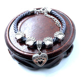 Hand Woven Rope Chain Charm Bracelet Best Friend Dog Paw Charm Bracelet for Pet Lovers