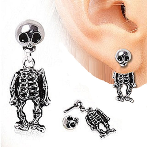 Tragus Piercing 316L Surgical Steel Two-Piece Skeleton Dangle Earring 16g 1pc