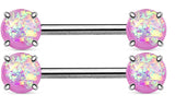 Body Accentz Opal Glitter Front Facing Prong set  316L surgical  sold as pair