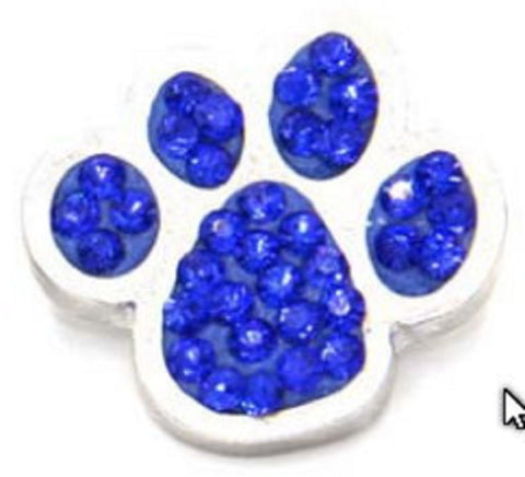 Snap Chunk crystal rhinestone dog/ cat paw print button charms Interchangable Jewelry
