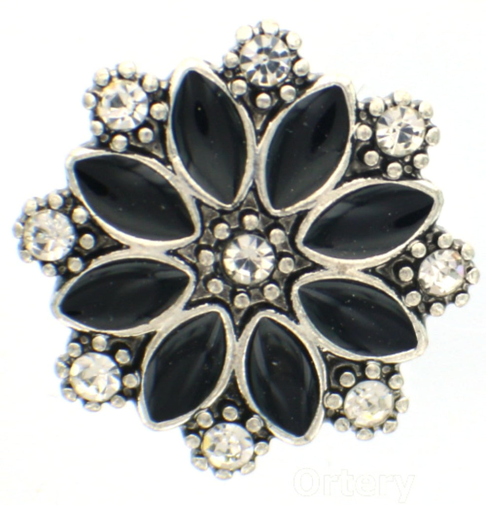 Snap glass flower explosion CZ button charms Interchangable Jewelry