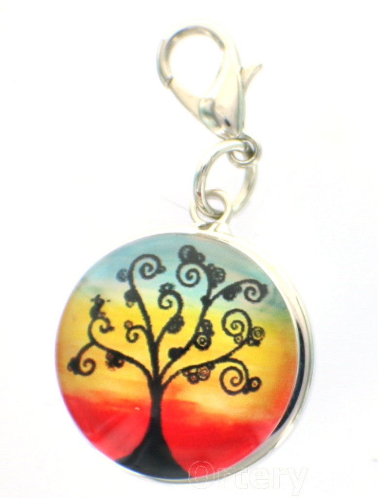 Snap glass tree of life add on clip button charms Interchangable Jewelry