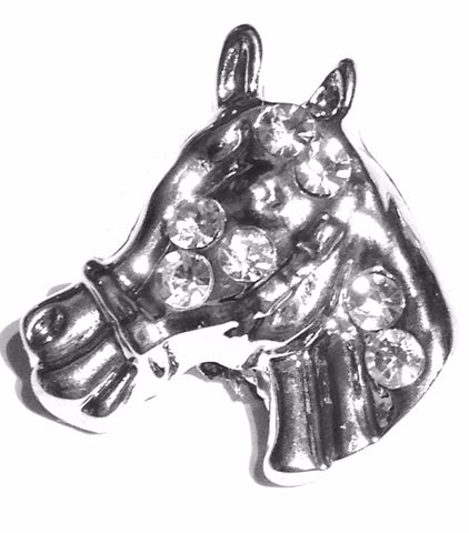 Body Accentz Silver Horse Head 18mm Snap Charms Buttons Interchangeable Jewelry Ginger