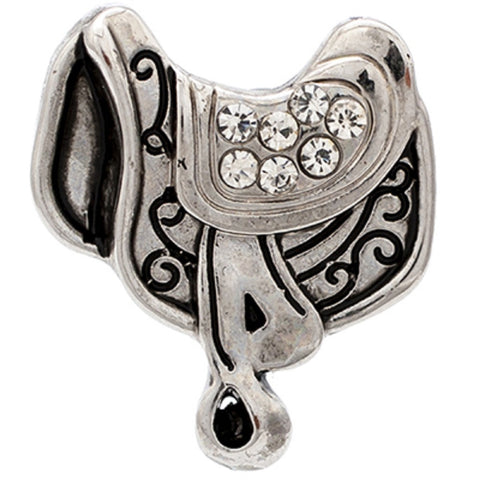 Body Accentz Silver Horse Saddle 18mm Snap Charms Buttons Interchangeable Jewelry Ginger Cowboy