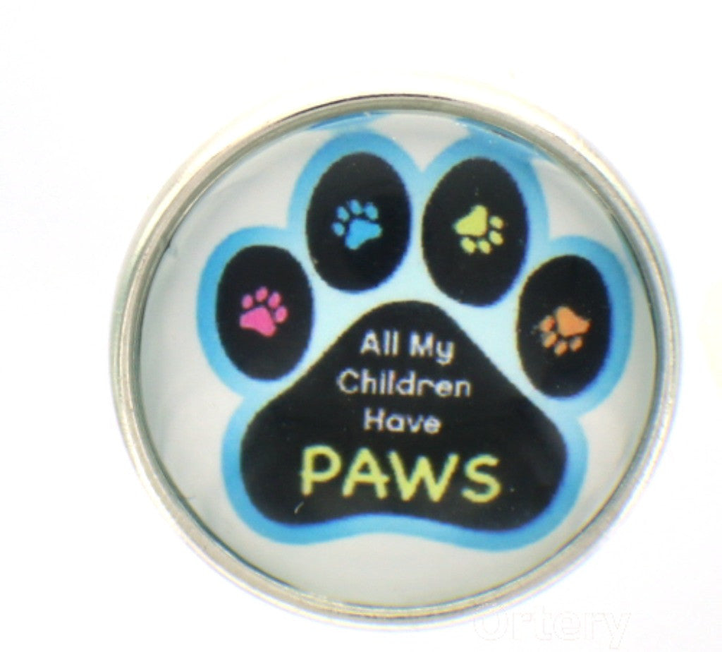 Snap glass  button charms  Jewelry All my Children have paws