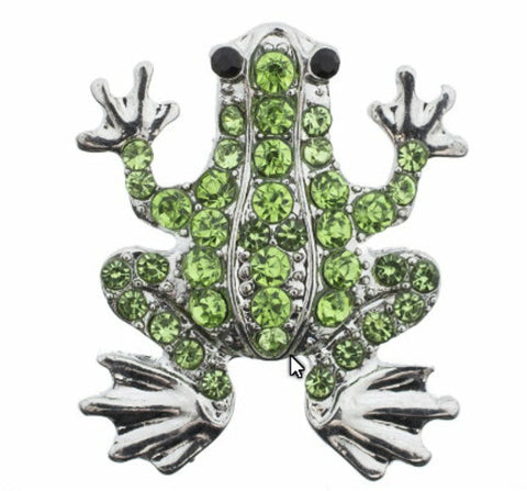 Body Accentz 18mm Snap Charms Buttons Interchangeable Jewelry Ginger CZ Frog