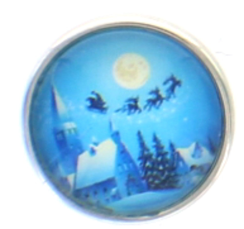 Snap button Santa Reindeer Flying Christmas  Interchangeable Jewelry  18mm