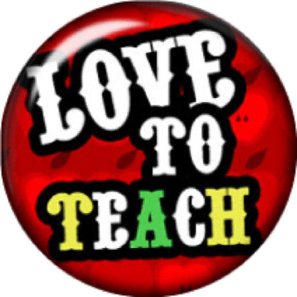 Snap button Domed Love to Teach Interchangable Jewelry Teacher 18mm