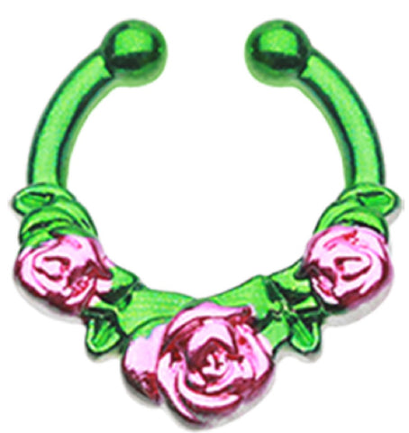 Colorline Rose Garden Icon Fake Septum Clip-On Ring