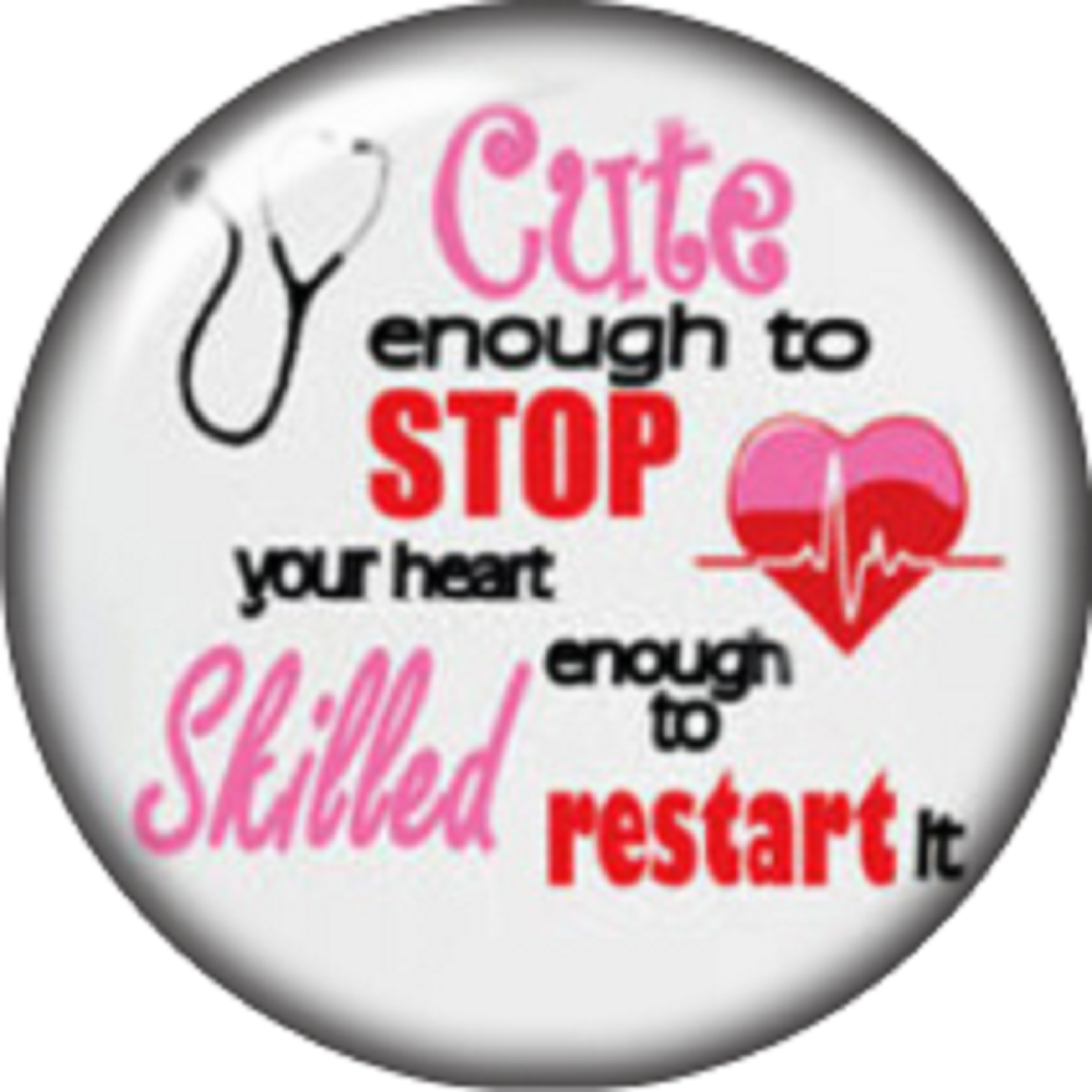 Snap button Domed Nurse Cute enough charm  Jewelry 18mm