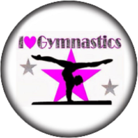 Snap button I love gymnastics charm  Jewelry 18mm