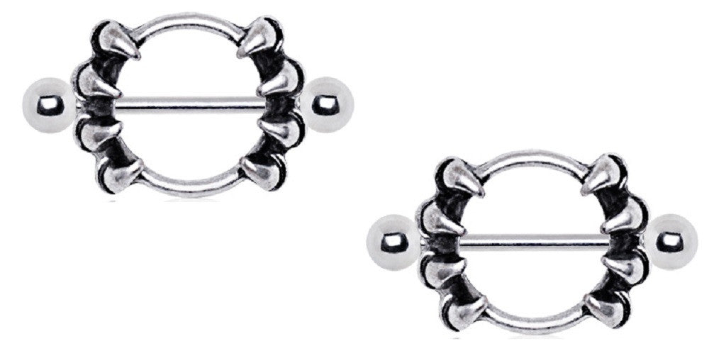 Nipple Ring Bar Shield Gothic Claw Nipple Jewelry Pair