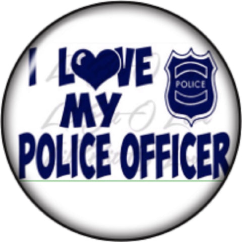 Snap button I love my police officer 18mm charm