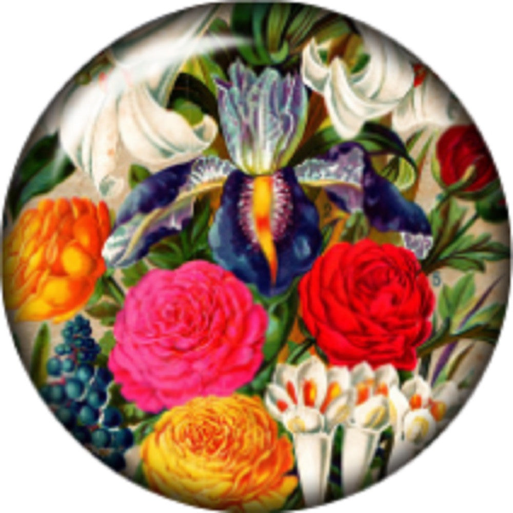 Snap button Flowers Iris 18mm charm interchangeable