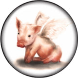 Snap button When pigs fly Flying 18mm charm chunk interchangeable