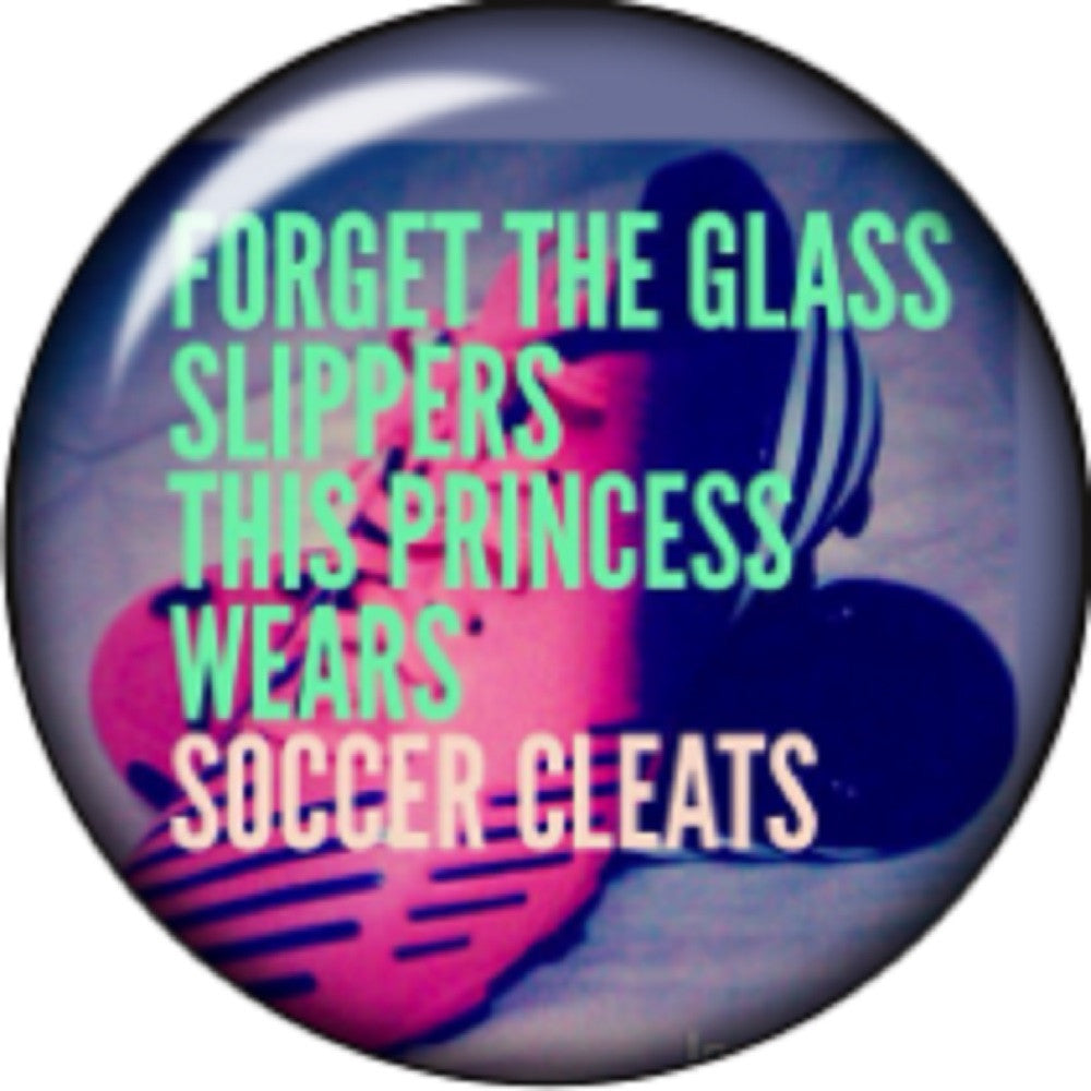 Snap button Glass slipper soccer cleat Princess 18mm charm chunk interchangeable