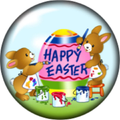 Snap button Happy Easter Egg Bunny 18mm charm chunk interchangeable