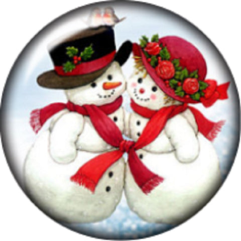 Snap button Happy Holiday Snowman 18mm charm chunk interchangeable