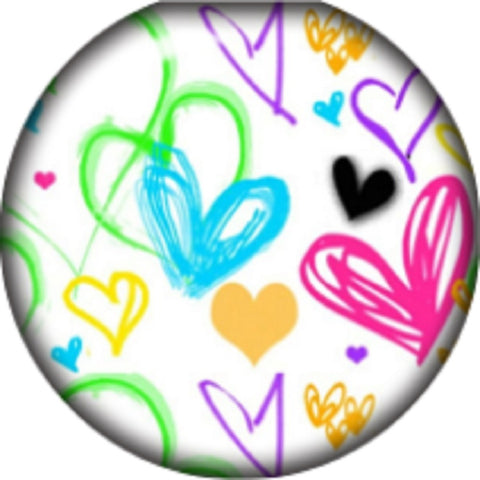 Snap button Pastel Hearts 18mm charm chunk interchangeable