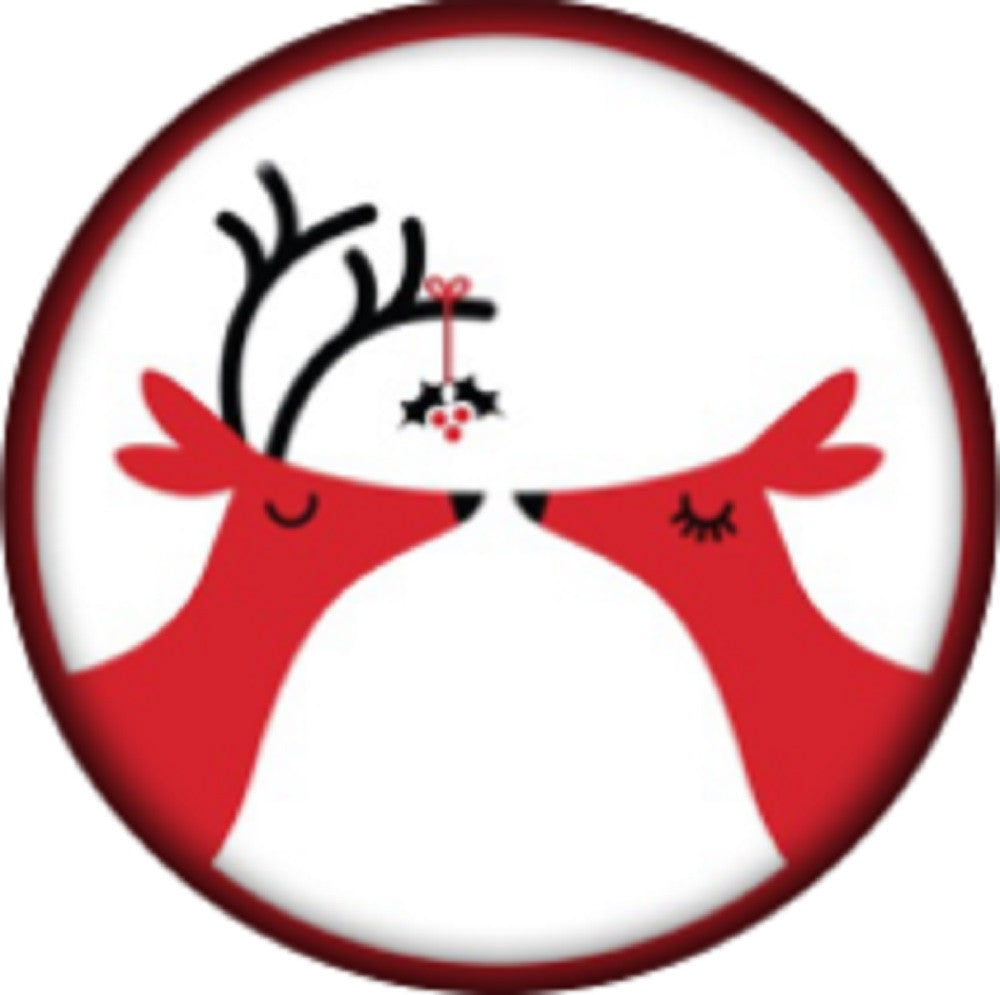Snap button Reindeer Mistletoe 18mm charm chunk interchangeable