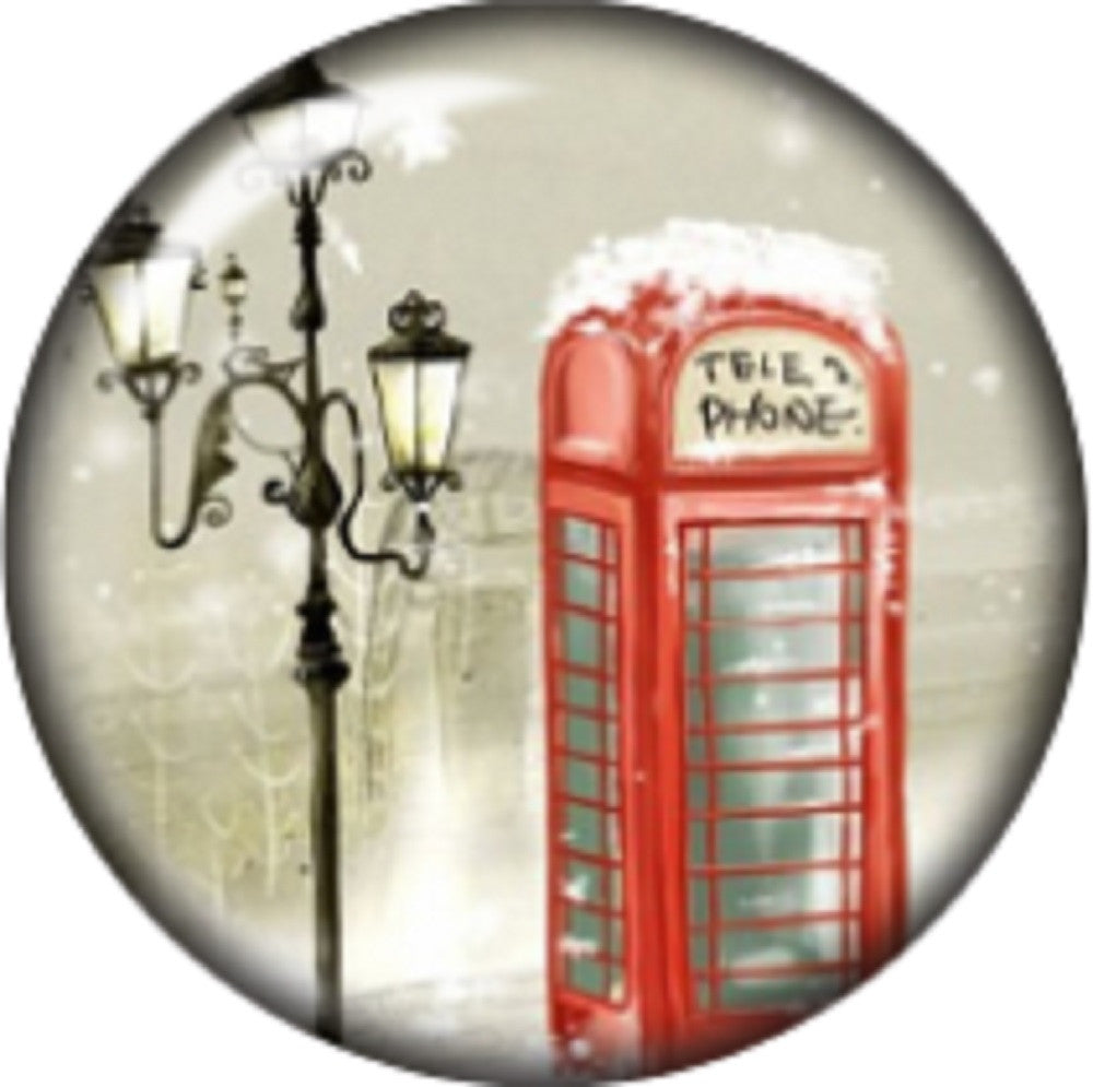 Snap button telephone booth light pole 18mm charm chunk interchangeable