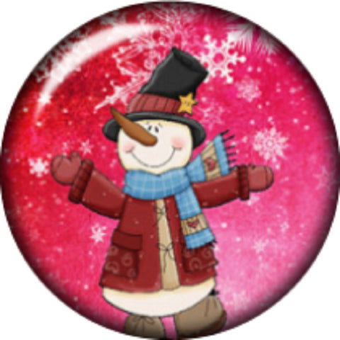 Snap button Snowman 18mm charm chunk interchangeable