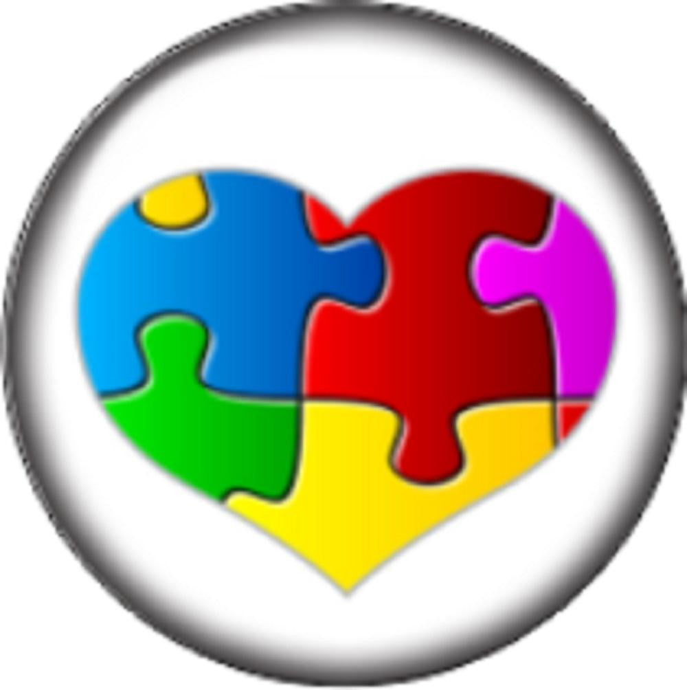 Snap button Domed Autism heart puzzle Interchangeable Jewelry  12mm