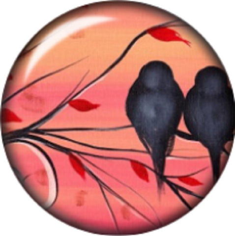 Snap button Domed Love birds Interchangeable Jewelry 12mm