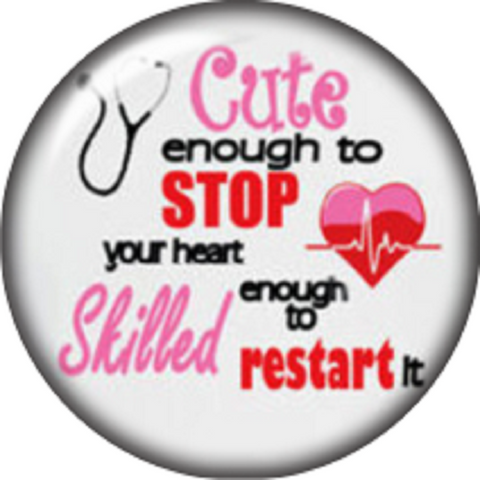 Snap button Domed Nurse Cute enough charm  Jewelry 12mm