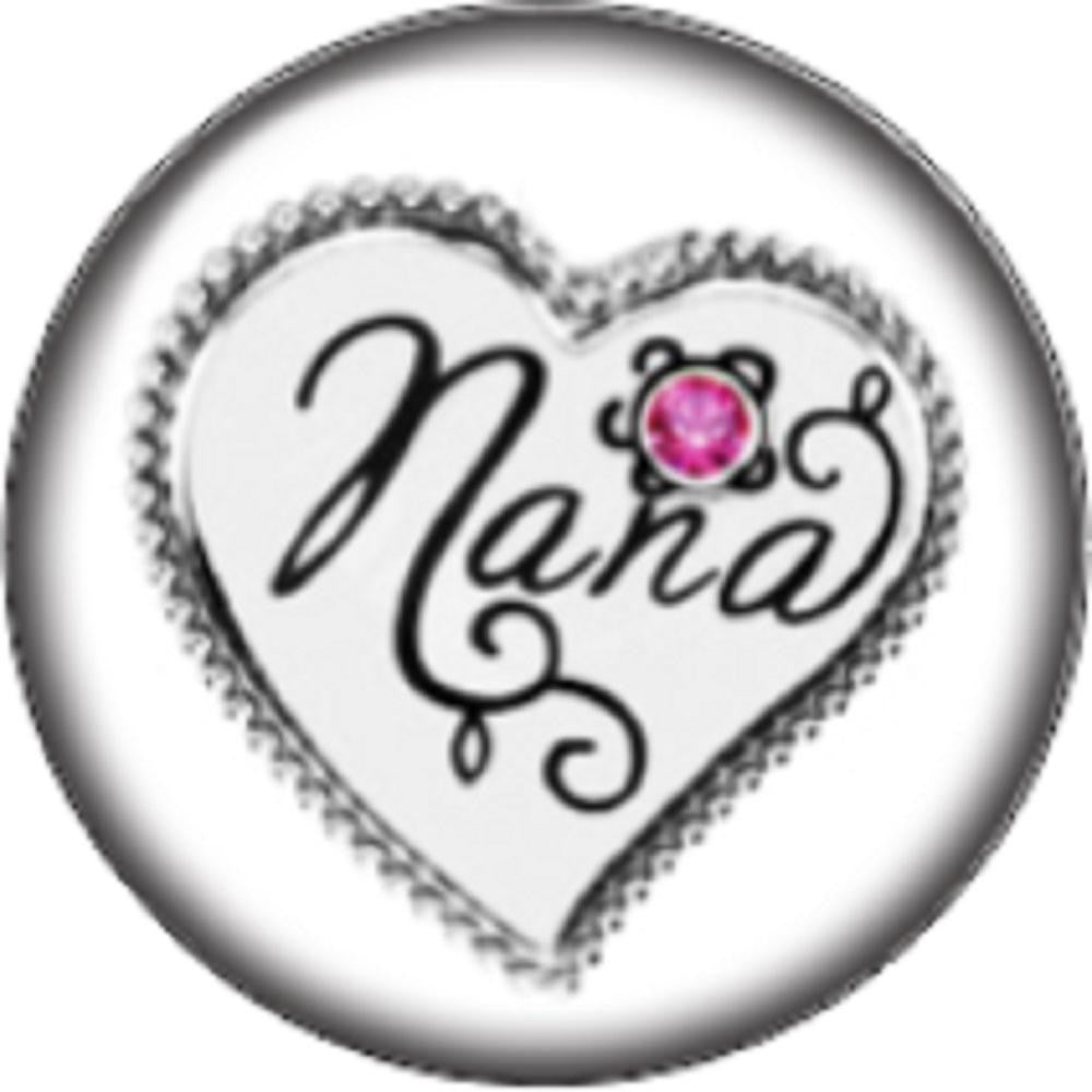 Snap button Heart with Nana 12mm charm