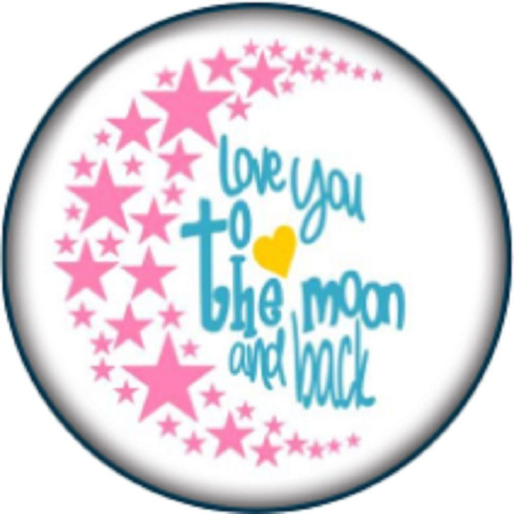 Snap button love you to the moon and back stars 18mm charm chunk interchangeable