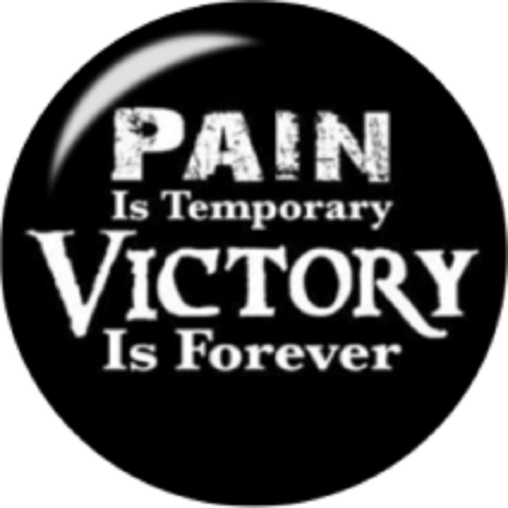 Snap button Pain is temporary Victory forever 12mm charm chunk interchangeable