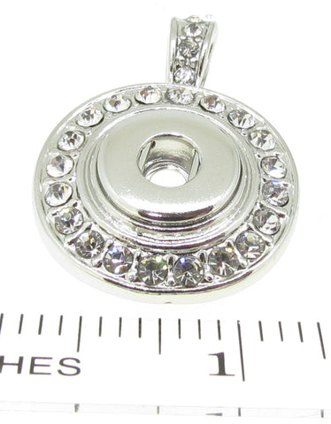 Necklaces   Silver italian Pendant - Snap Charm Heart fit for 12mm Button