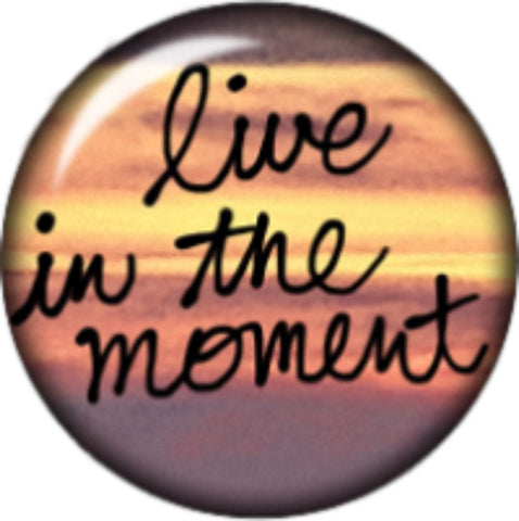 Snap button Live in the moment 18mm Cabochon chunk charm