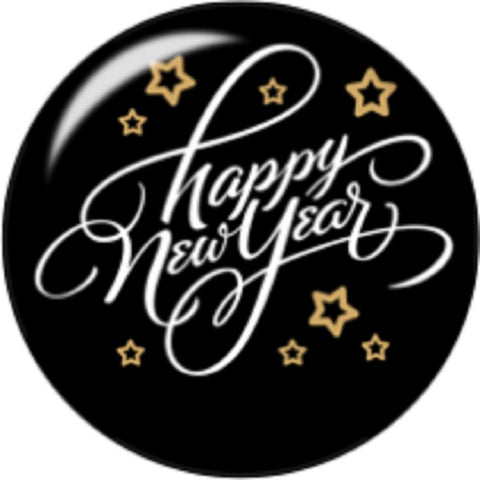 Snap button Happy New Year  18mm charm chunk interchangeable