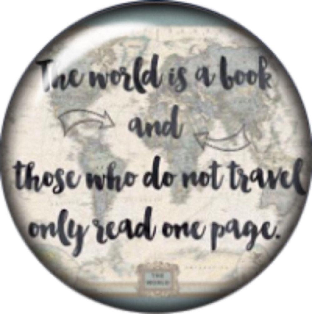 Snap button The world is a book 18mm Cabochon chunk charm