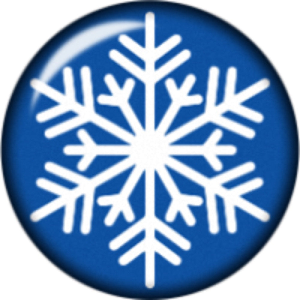 Snap button Winter wonderland snowflake 18mm Cabochon chunk charm