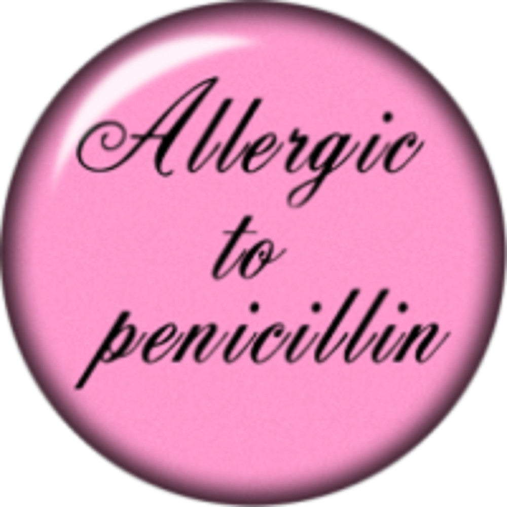 Snap button Allergic to penicillin 18mm Cabochon chunk charm